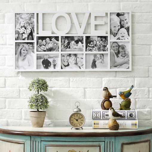 Promotional love shape 10pcs 6inch and 7inch family photo frame