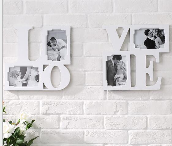 Promotional white color love shape wall photo frame