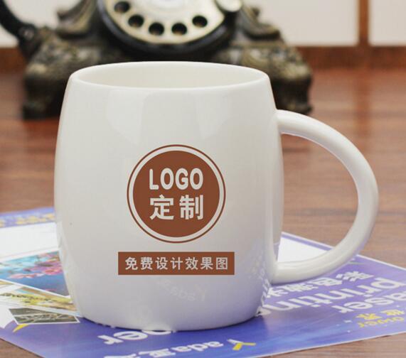 Promotional custom logo white color ceramic coffee mug
