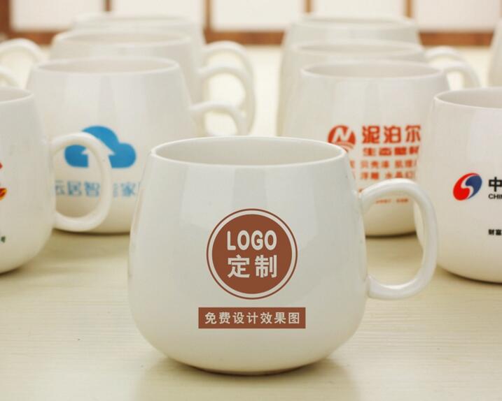 Promotional custom logo white color coffee mug