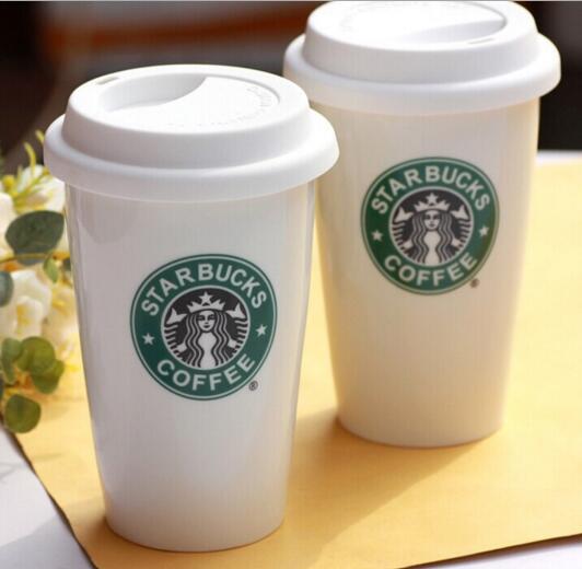 Promotional white color starbucks coffee ceramic mug