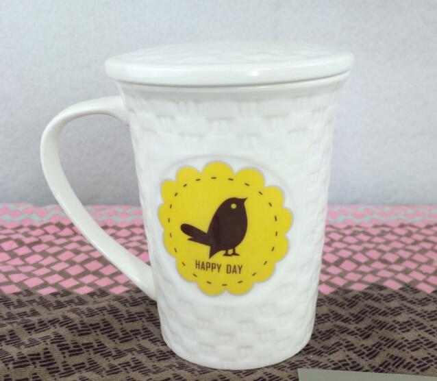 Wholesale custom logo white color ceramic mug