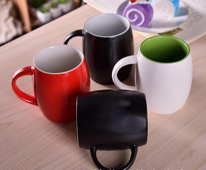 Promotional custom logo black color ceramic mug