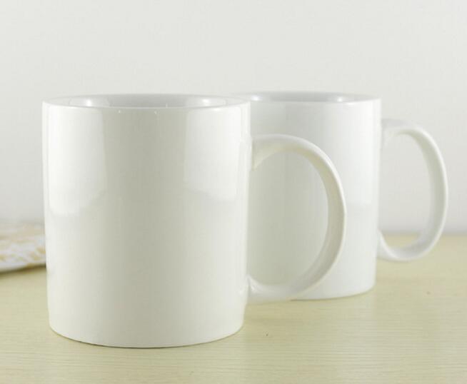 Promotional cheap style custom logo white color ceramic mug