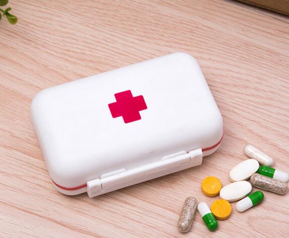 Promotional high quality double level 6 compartment pill box