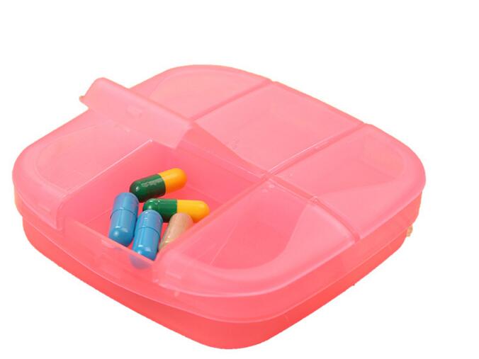 Promotional square shape 6 compartment pill box or pill organizer