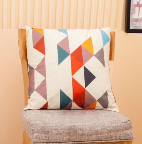 Custom digitatl printing logo colorful design flax cushion pillow cover