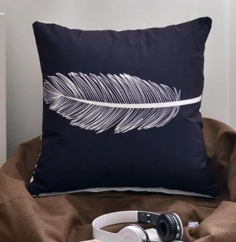 Wholesale custom logo digital printingt flax cushion pillow cover