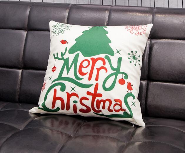 Digital printing christmas design square shape flax cushion pillow cover