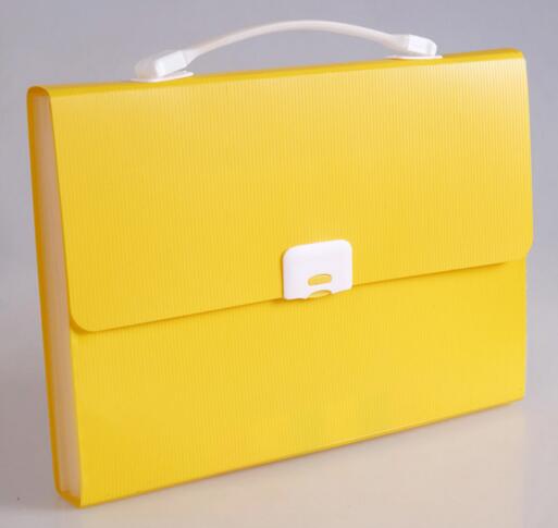 Promotional yellow color expanding file folders or accordion file folder