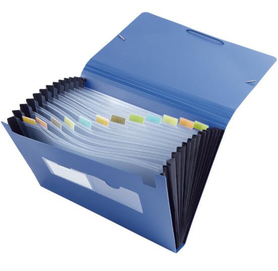 Wholesale blue color 12 pocket expanding file folders or accordion file folder