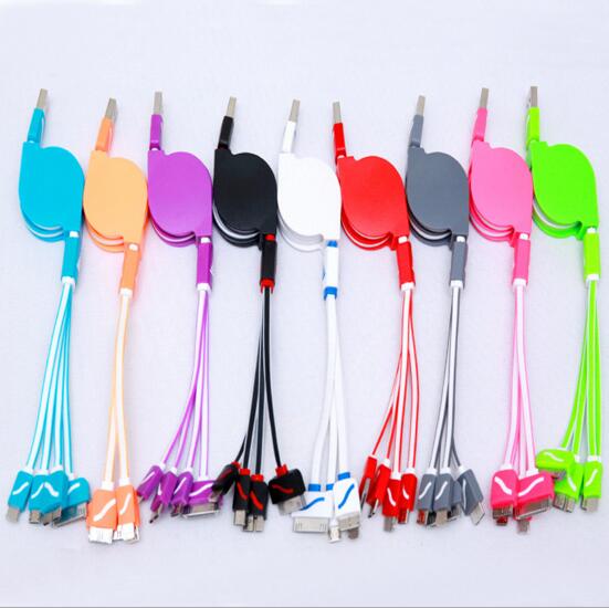 Promotional cheap style 4 in 1 usb folding usb cable