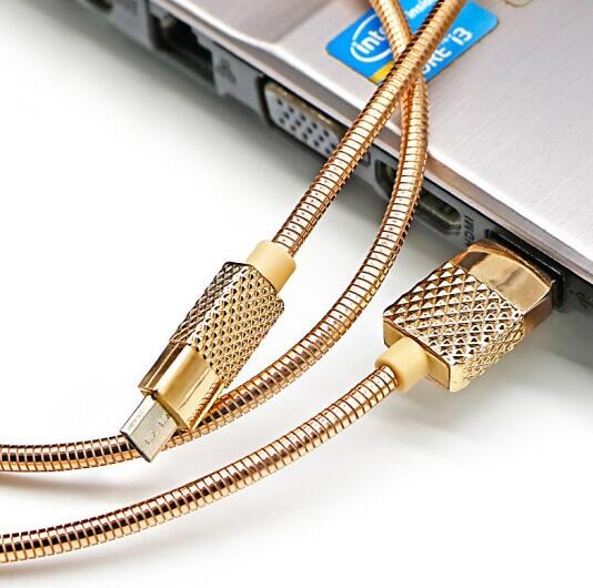 Promotional high quality gold color usb charger cable for oppo mobile phone