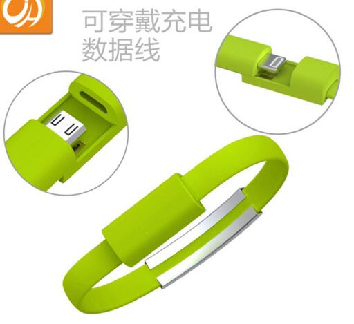 Promotional green color usb cable or date line bracelet