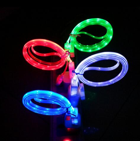 Promotional fashional style flashlight usb cable for mobile phone