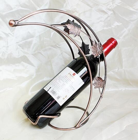 Promotional moon shape wire art wine rack holder, wine bottle holder
