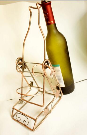 Promotional bottle and swing shape tin wire red wine bottle rack or wine bottle holder