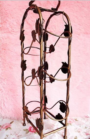 Bronze color tin wire art red wine bottle rack or wine stand for 6 bottles