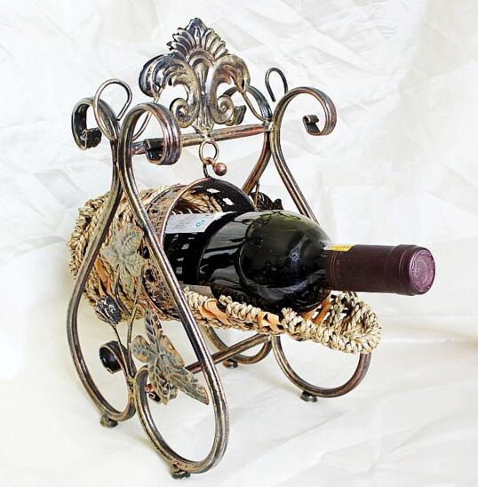 Cool style chair shape wire art bronze color wine bottle rack or wine stand