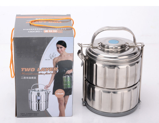 New style two layers stianless steel lunch box,bento box, food container