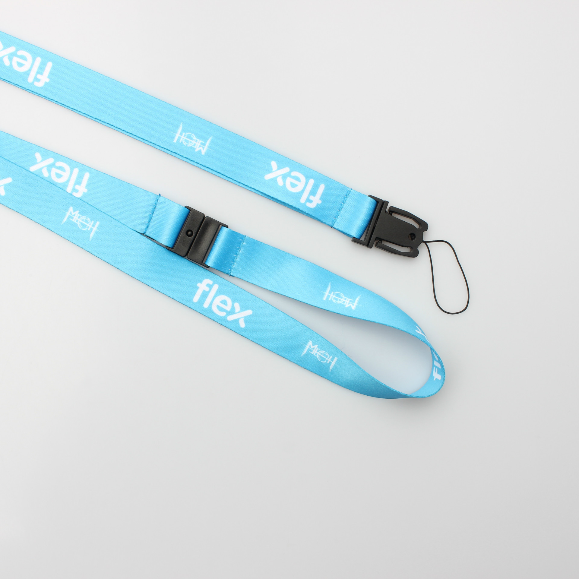 Promotional green color full color customized logo lanyard