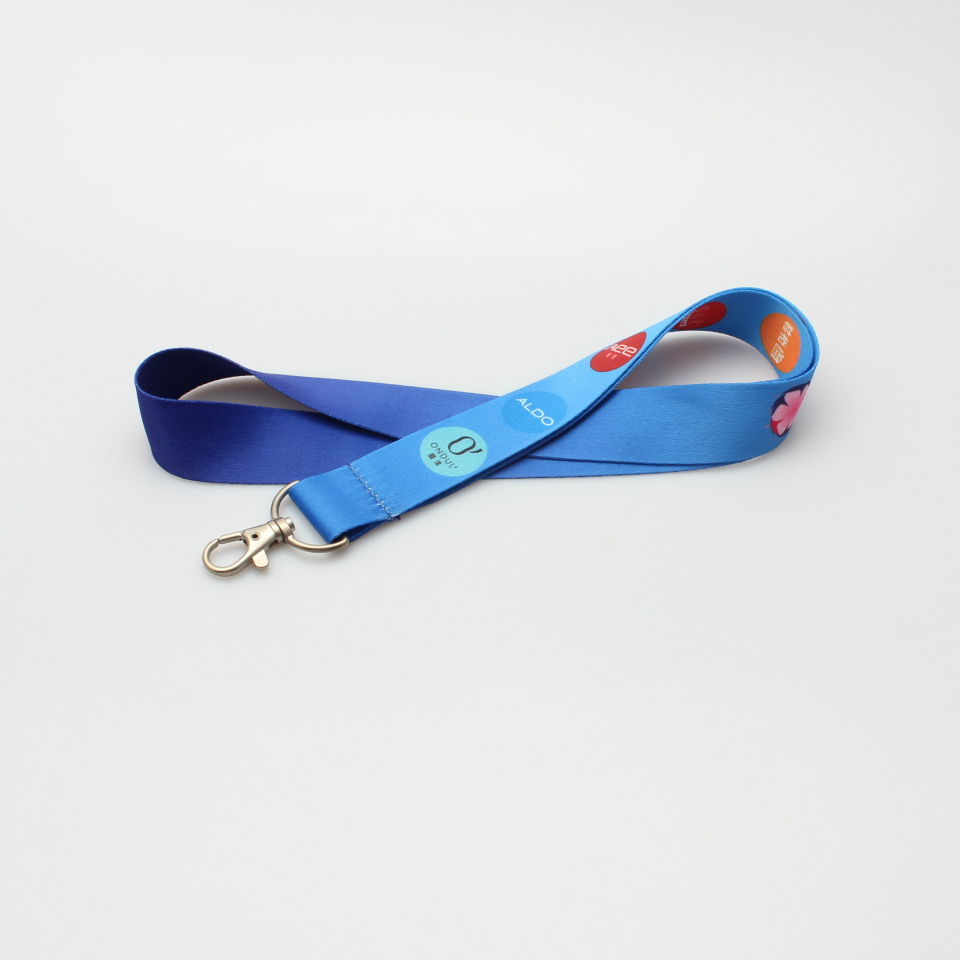 Wholesale blue color customized full color printed lanyard