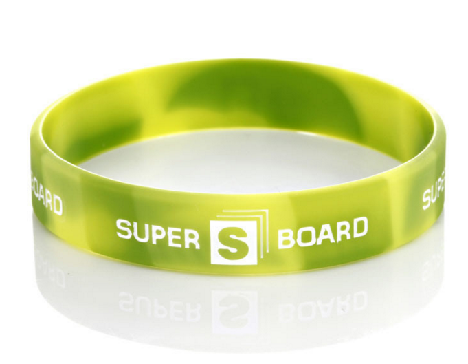Promotional customize colorful green color emboss and printing silicone wristband