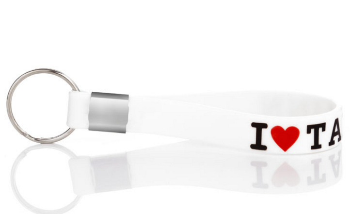 Customize logo and size silicone wristband keychain