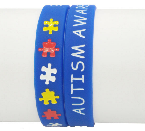 Customize blue color emboss and fill color silicone wristband