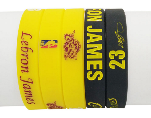 Customize color and size yellow color emboss and fill color silicone wristband