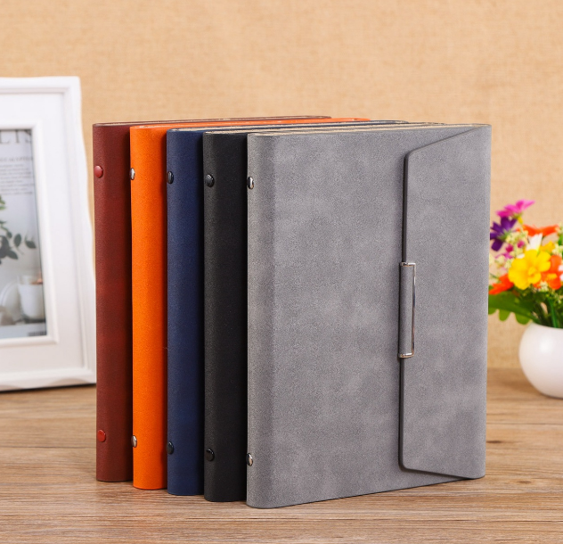 High quality with buckle folding a5 size pu notebook with customize logo
