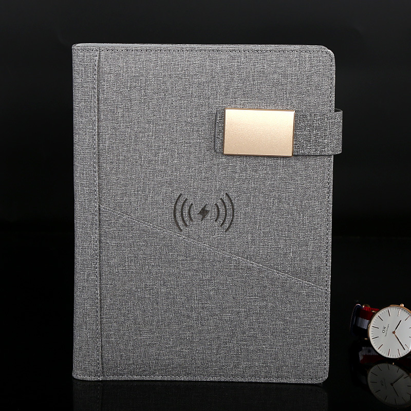 High quality with wirelss power bank pu notebook