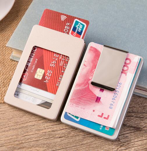 Good quality aluminum metal credit card name card holder with clip