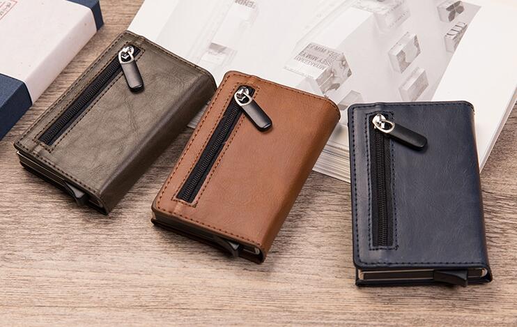 Good quality with zipper pocket wallet RFID name card and bank card and credit card holder