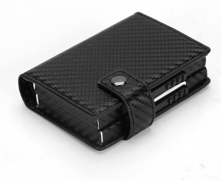 Good quality multi-function 2 pcs RFID aluminum credit card holder inside with pu cover wallet