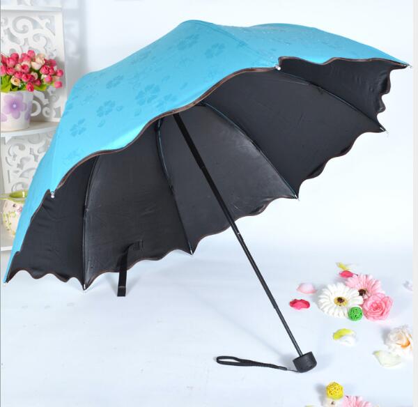 Popular water bloom flower sunshade umbrellas magic rain umbrella