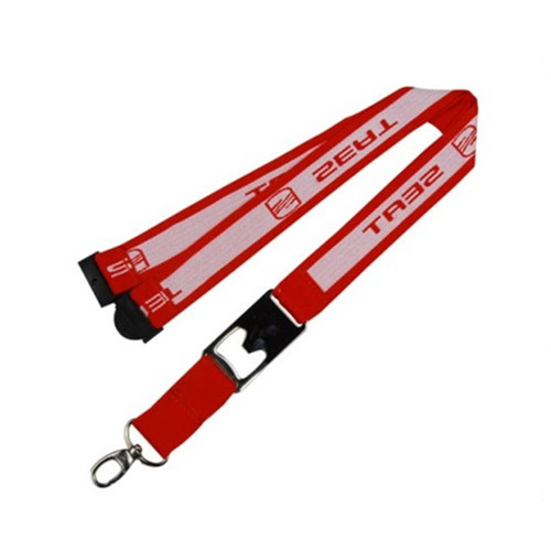 With metal hook and buckle Woven Bottle Opener Lanyard