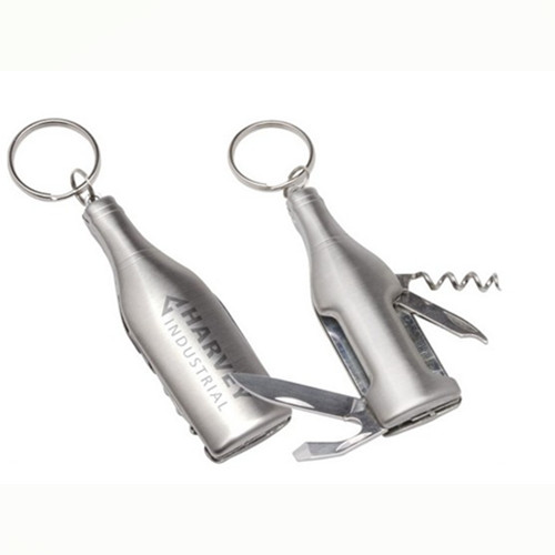 Promotional bottle shape multi keychain