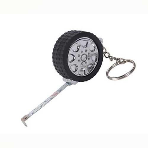 Tire shape tape measure keychain