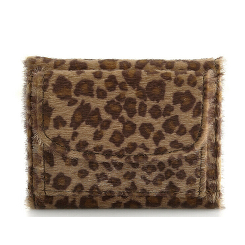 Customized Leopard Print PU Short Lady Purse