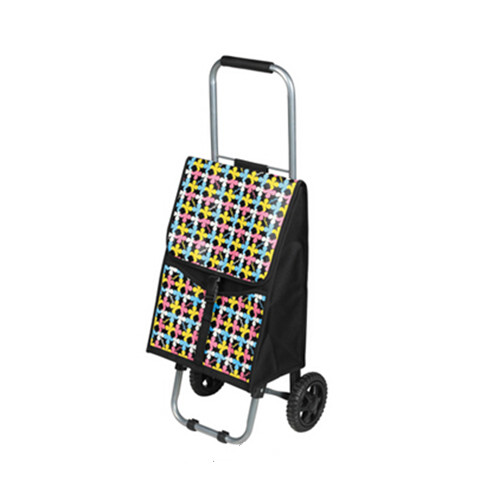 Hot sale collapsible foldable wheeled trolley shopping cart