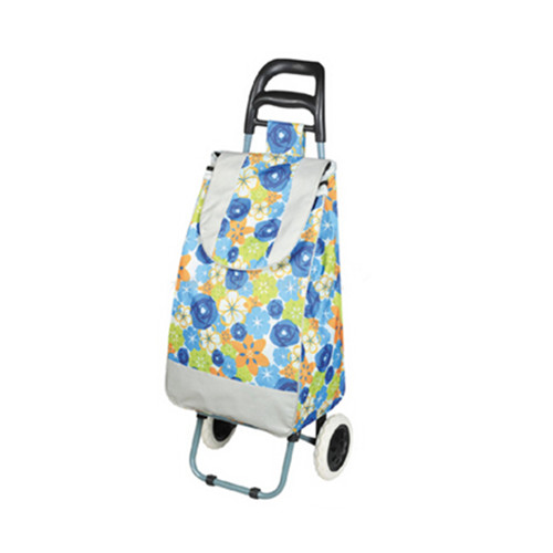 Foldable wheeled trolley shopping cart