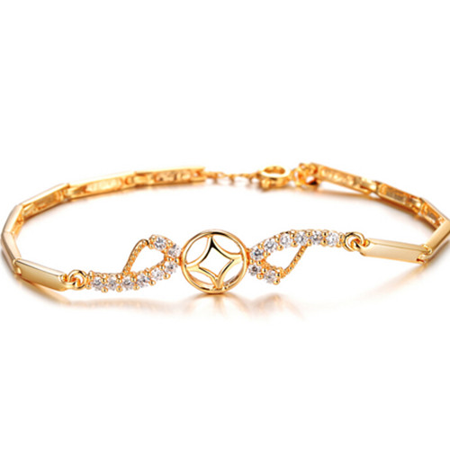 18k gold plated Mosaic zircon woman bracelet for bride