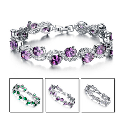 18 k gold color zirconium diamond woman bracelets