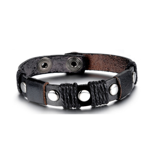 Promotional genuine leather rope bracelet