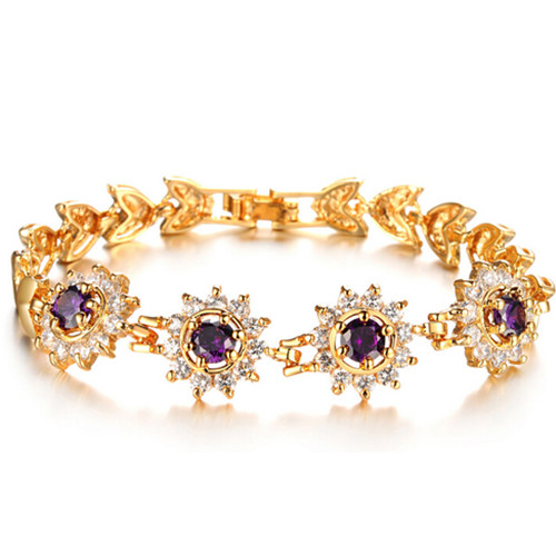 Fashional 18 k gold color zirconium diamond woman bracelets