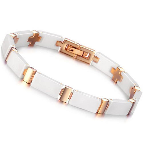 New style white color ceramic and magnet bracelet