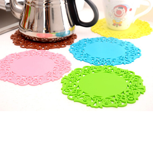 Customized printing logo round shape PVC silicone coaster