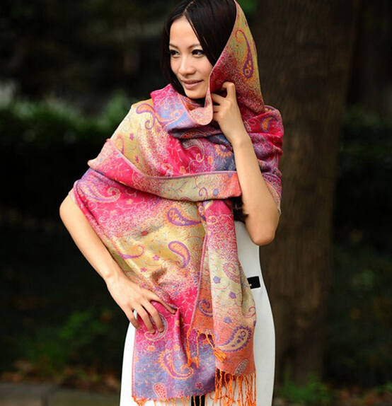 Promtional big style bohemia national style warm scarf and big cappa scarf for woman