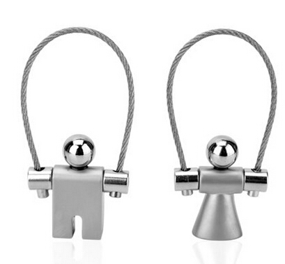 Rope skipping keychain with boy and girl for lovers, wedding keychain